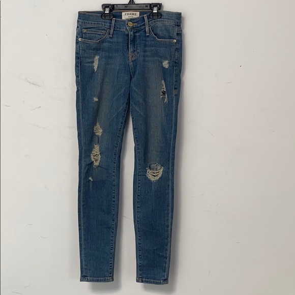 Frame le skinny de Jeanne mid wash jeans size 26 - Picture 2 of 8